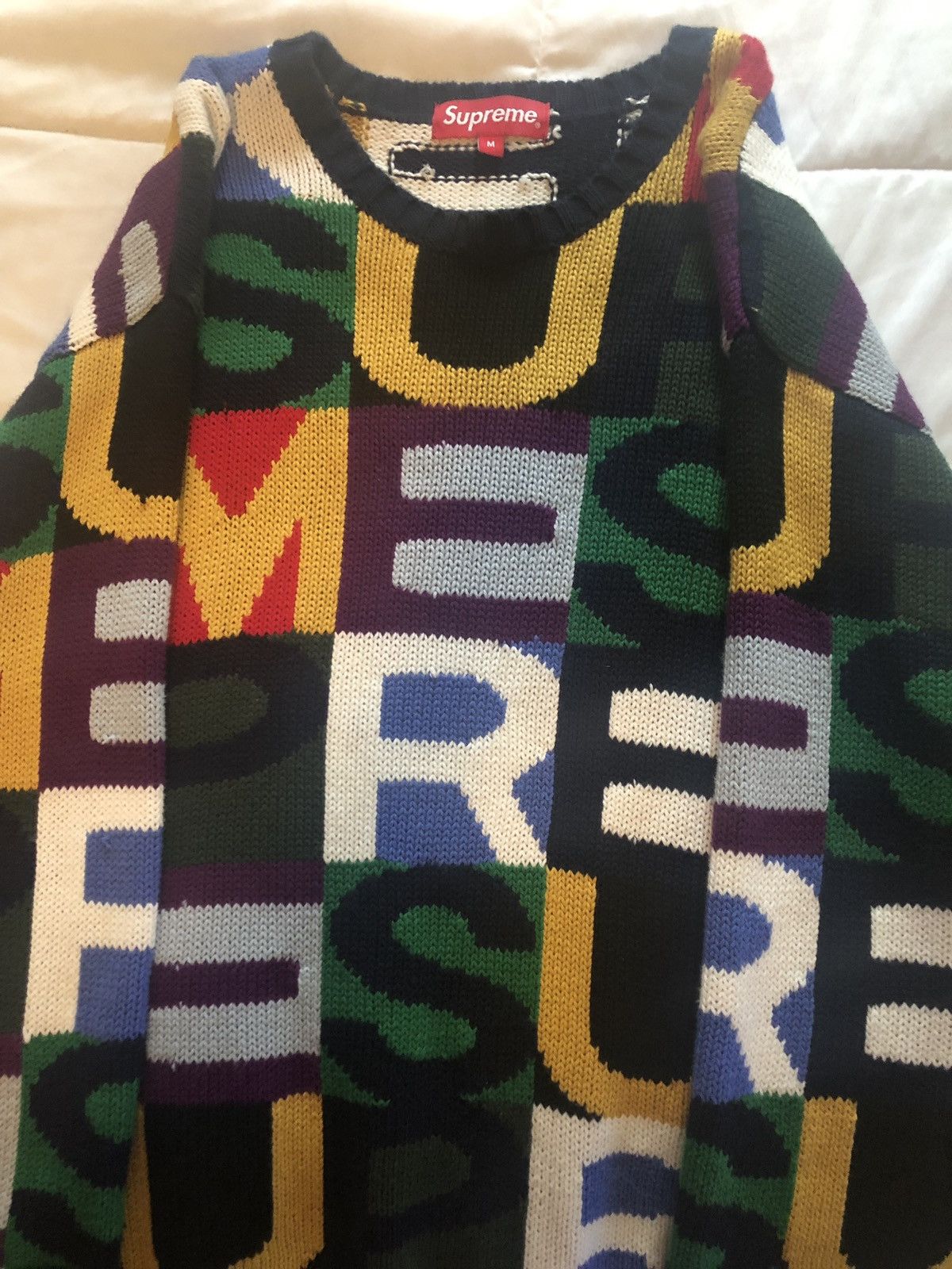 Supreme big letter on sale sweater