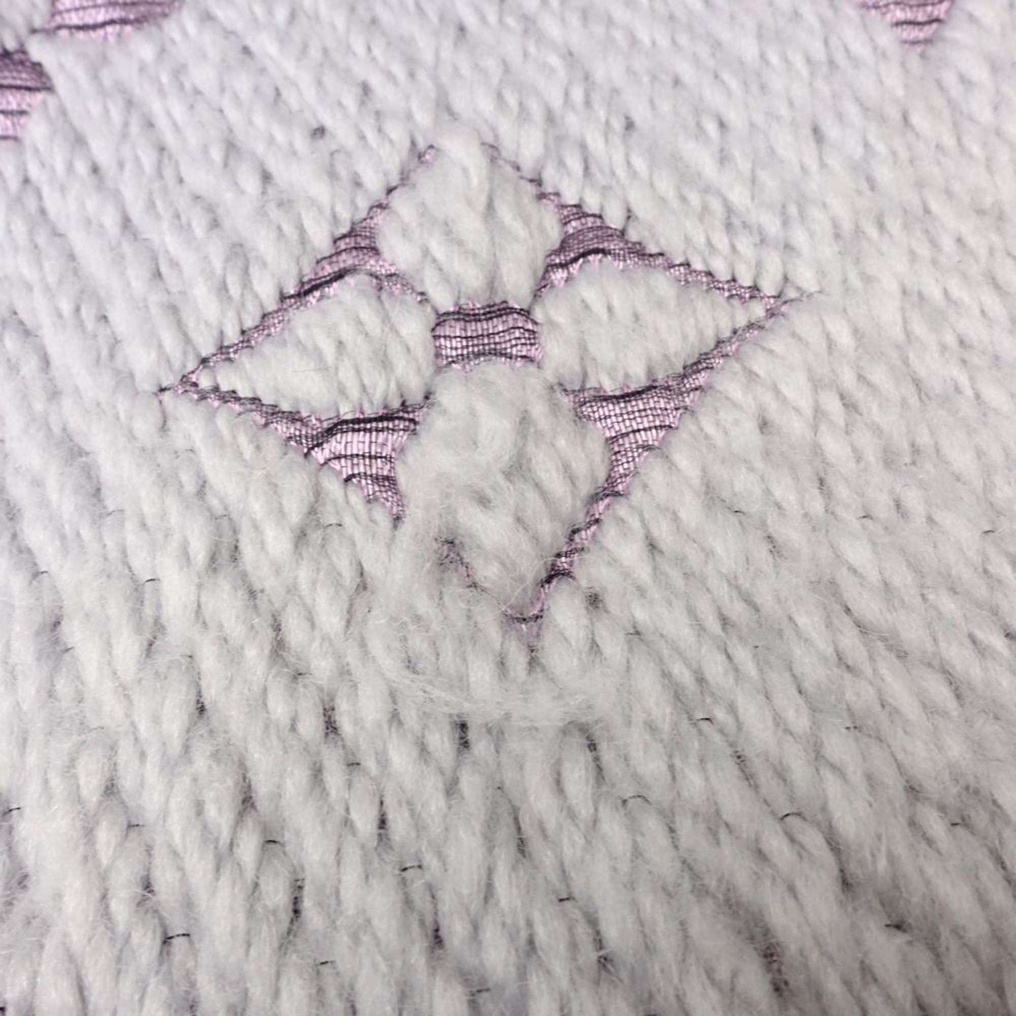 Louis Vuitton LOUIS VUITTON Echarpe Mania Duo Scarf M73121 in Gray and Light Purple, Women's, 181768 Size ONE SIZE - 4 Thumbnail