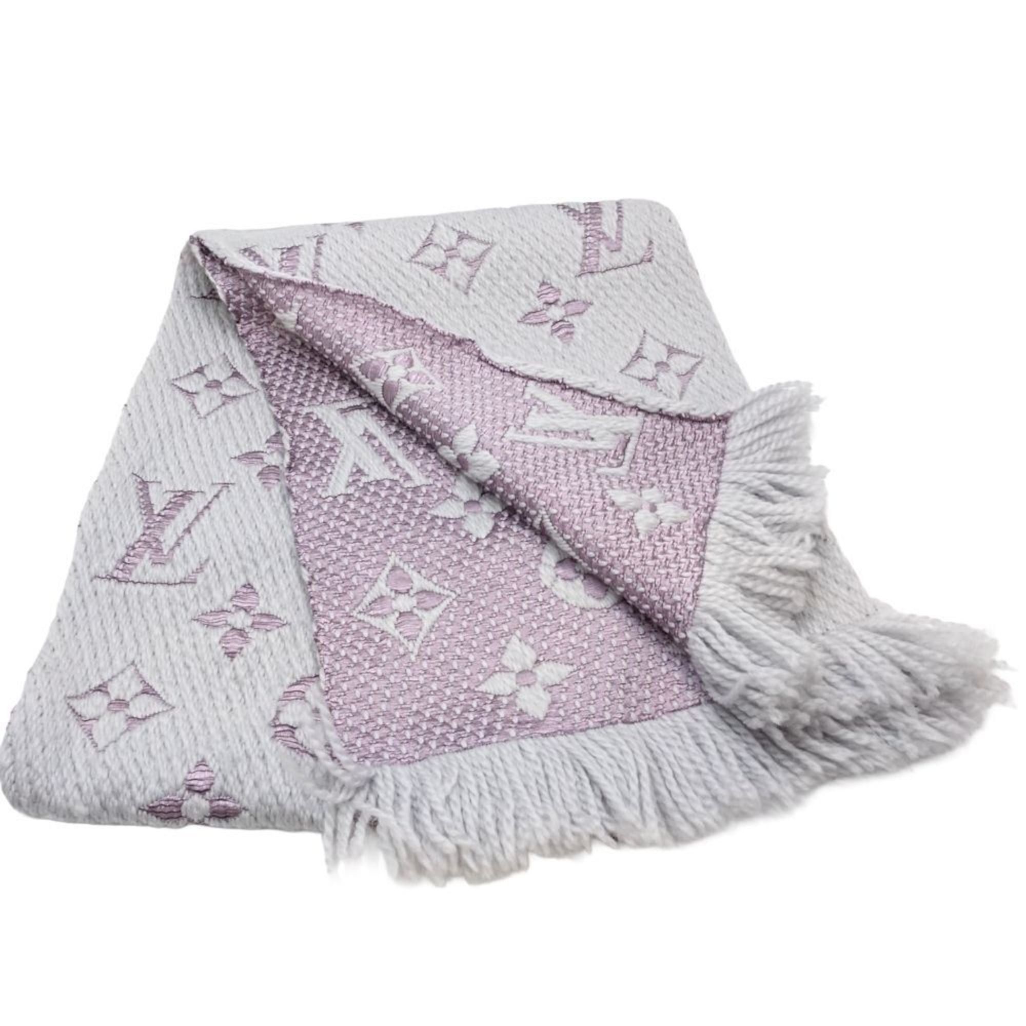 Louis Vuitton LOUIS VUITTON Echarpe Mania Duo Scarf M73121 in Gray and Light Purple, Women's, 181768 Size ONE SIZE - 2 Thumbnail