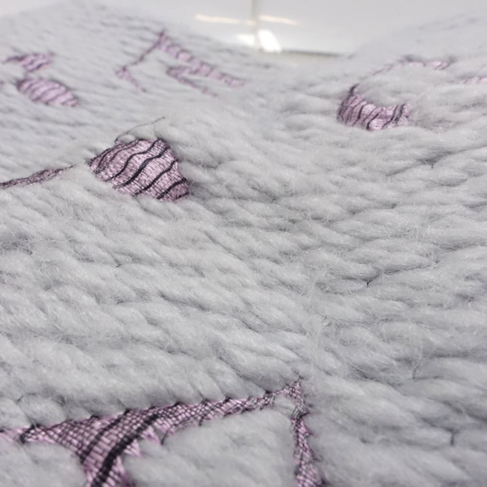 Louis Vuitton LOUIS VUITTON Echarpe Mania Duo Scarf M73121 in Gray and Light Purple, Women's, 181768 Size ONE SIZE - 5 Thumbnail