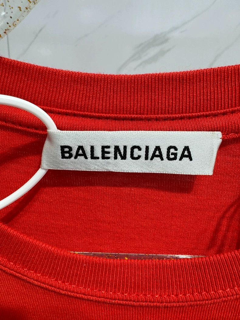 Balenciaga Balenciaga Red Coke Wave Logo Tee Size US S / EU 44-46 / 1 - 3 Thumbnail