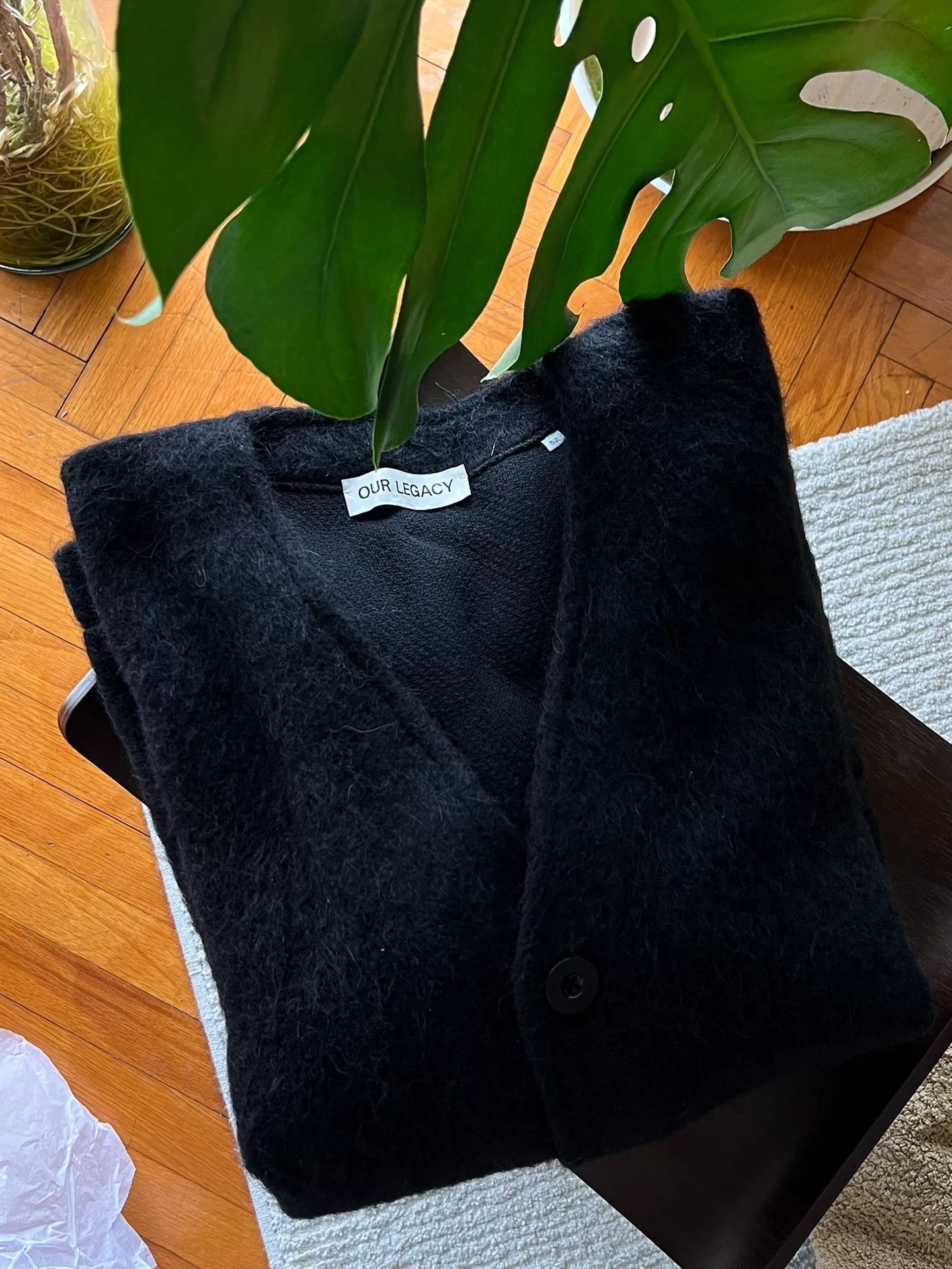 Our Legacy Our Legacy Black Wool Mohair Cardigan Jacket Size US L / EU 52-54 / 3 - 8 Thumbnail