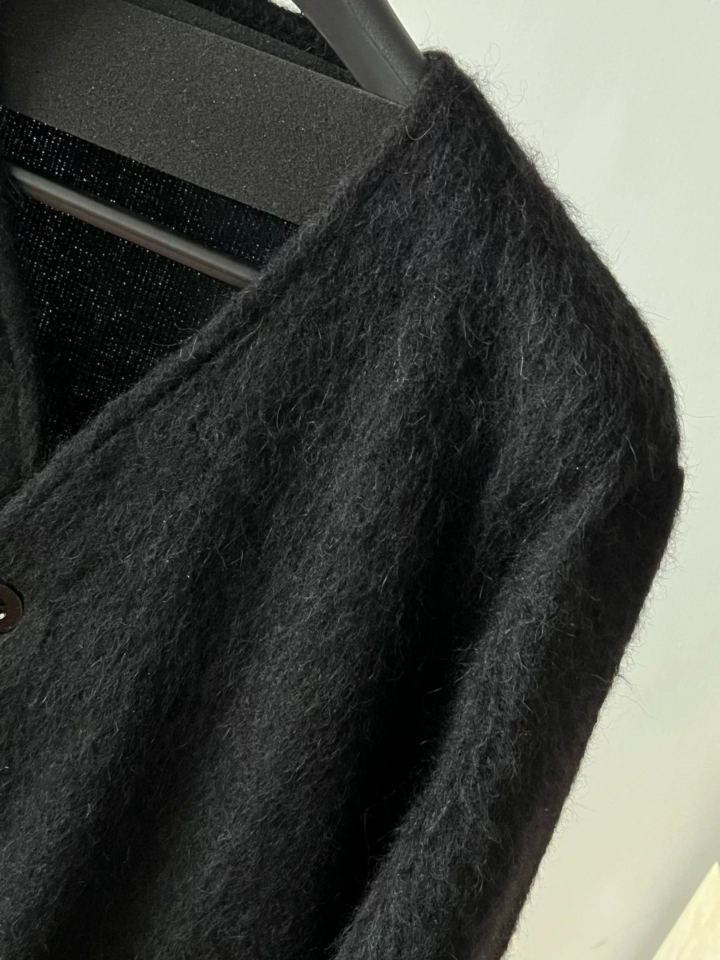 Our Legacy Our Legacy Black Wool Mohair Cardigan Jacket Size US L / EU 52-54 / 3 - 2 Thumbnail