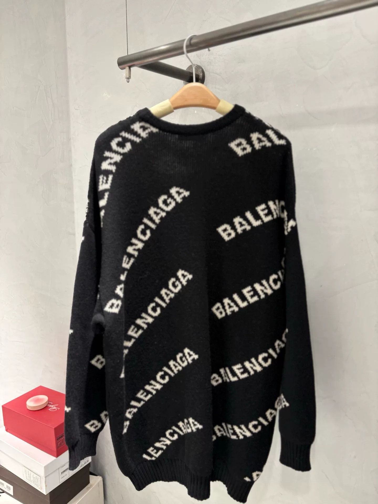 Balenciaga Balenciaga Logo Black Long Sweater Size US S / EU 44-46 / 1 - 2 Thumbnail