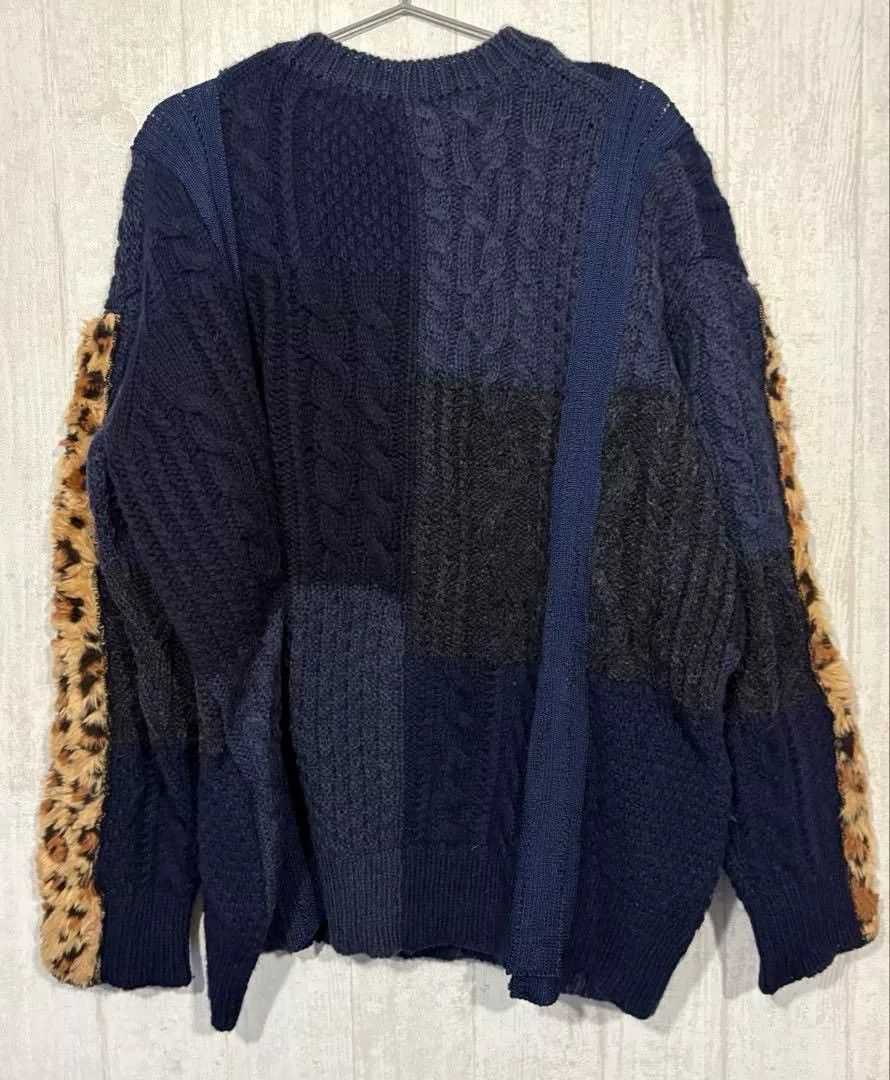 Junya Watanabe junya watanabe wool blend leopard patchwork sweater Size US M / EU 48-50 / 2 - 2 Thumbnail