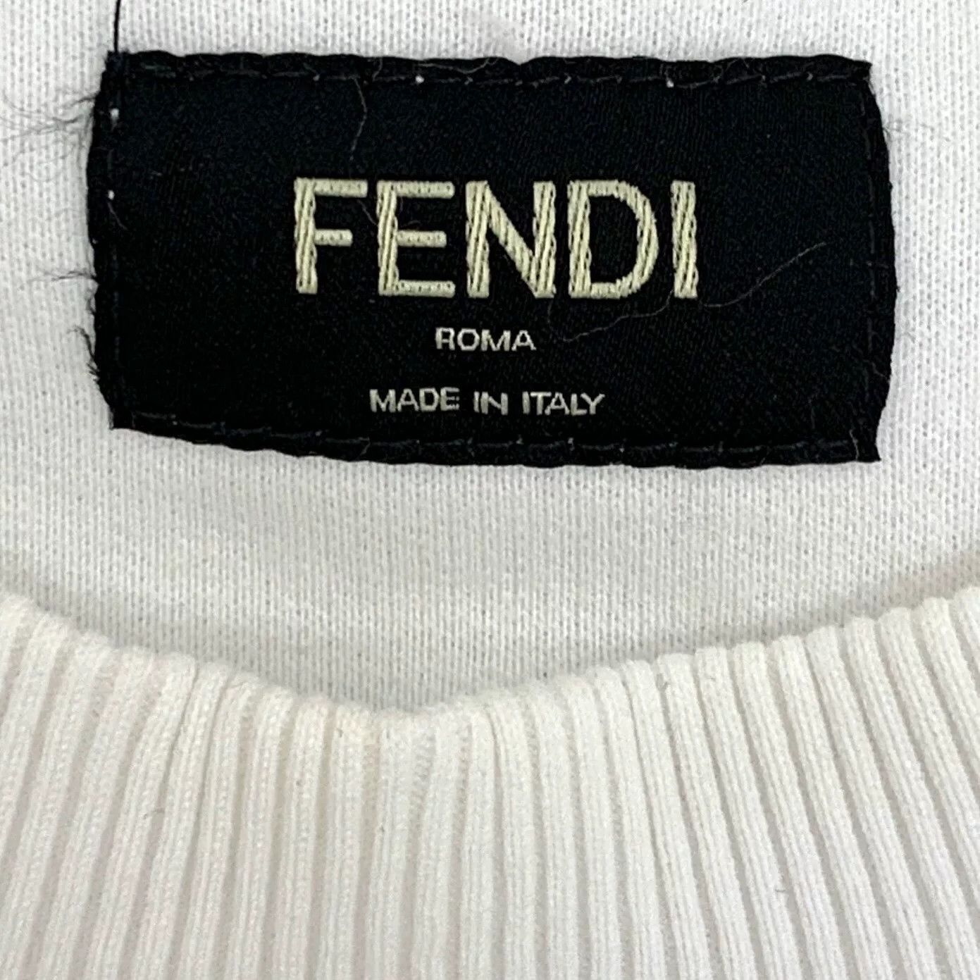 Fendi fendi white logo embossed cotton sweatshirt Size US XL / EU 56 / 4 - 7 Thumbnail