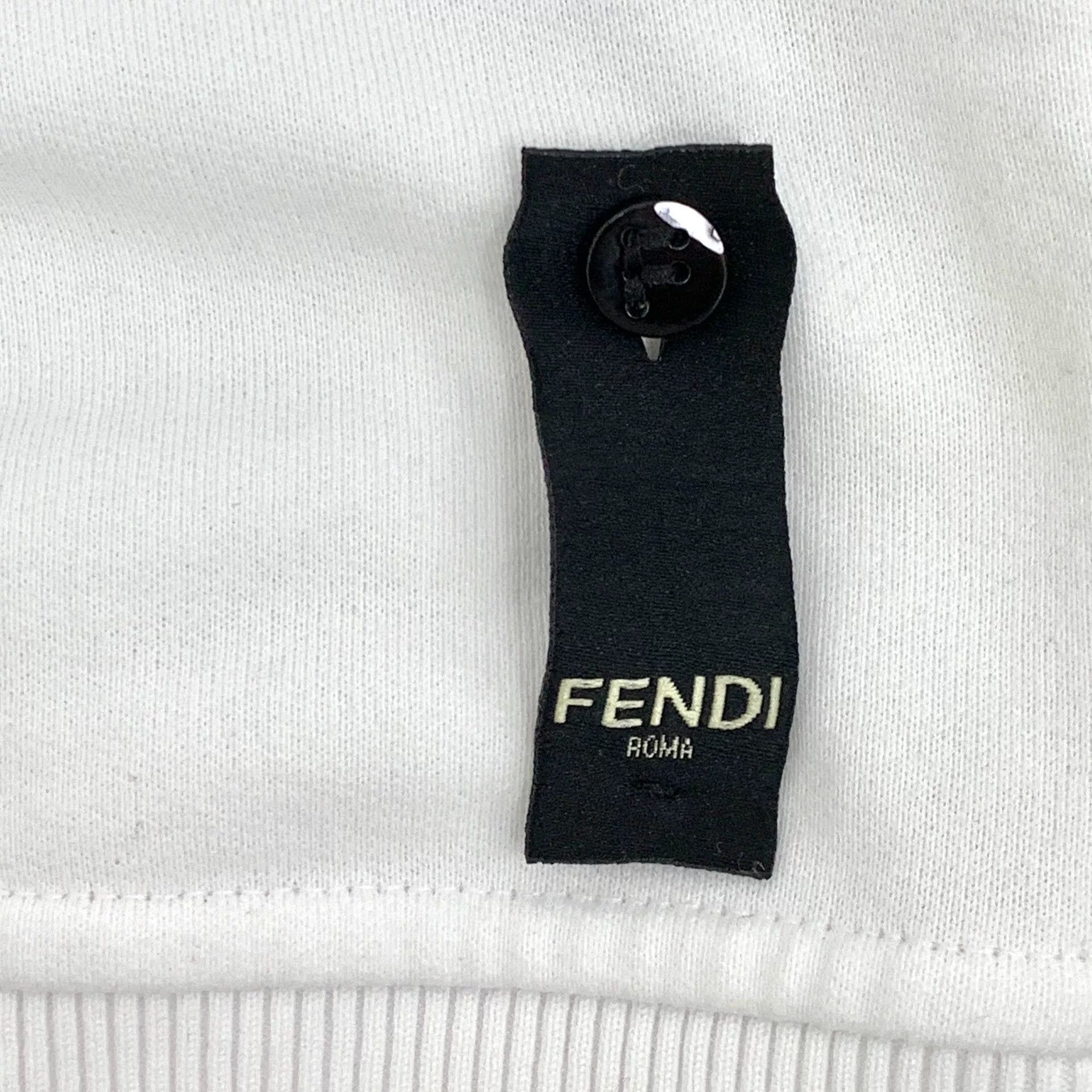 Fendi fendi white logo embossed cotton sweatshirt Size US XL / EU 56 / 4 - 6 Thumbnail