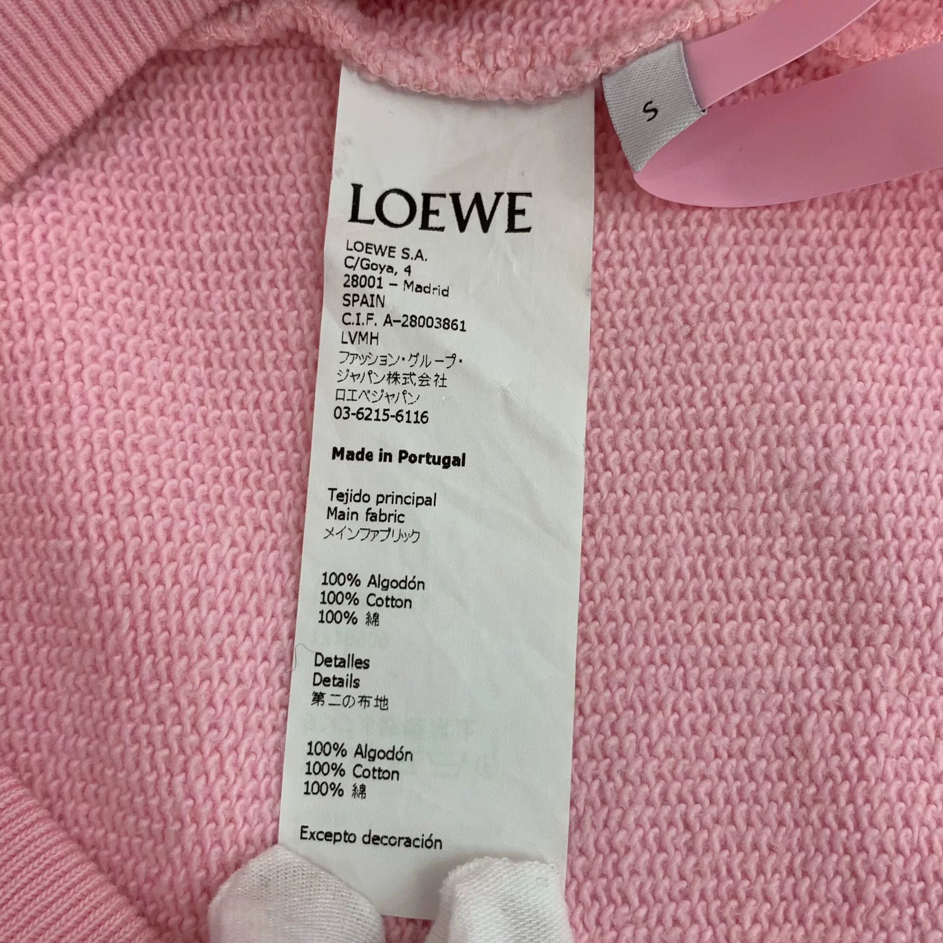 Loewe Loewe Pink Cotton Logo Embroidered Sweatshirt Size US S / EU 44-46 / 1 - 6 Thumbnail