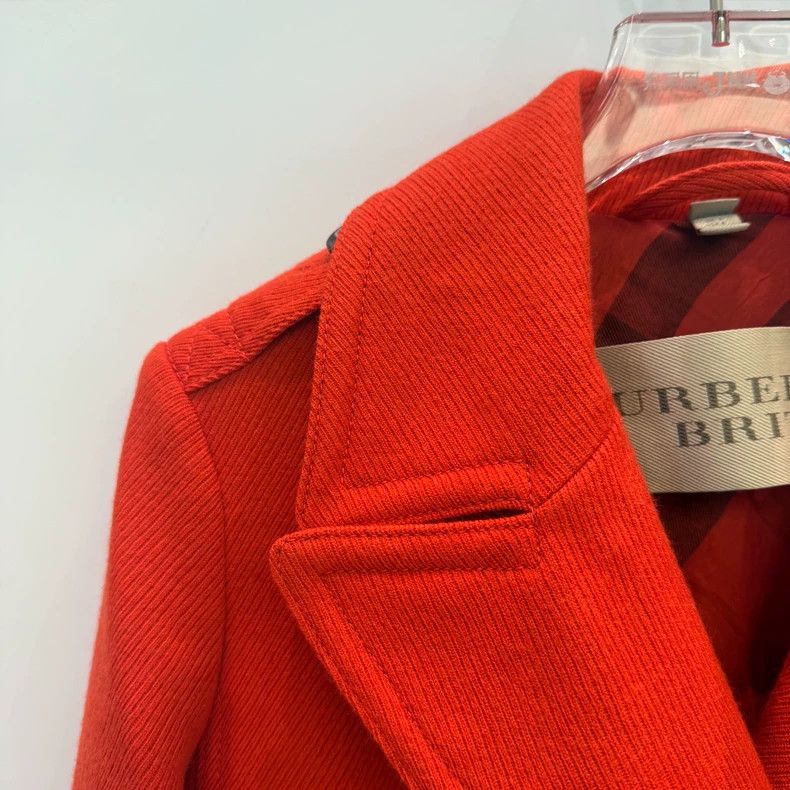 Burberry Burberry Red Wool Peacoat Size S Size US S / EU 44-46 / 1 - 3 Thumbnail
