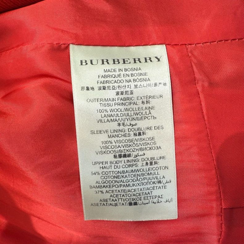 Burberry Burberry Red Wool Peacoat Size S Size US S / EU 44-46 / 1 - 7 Thumbnail