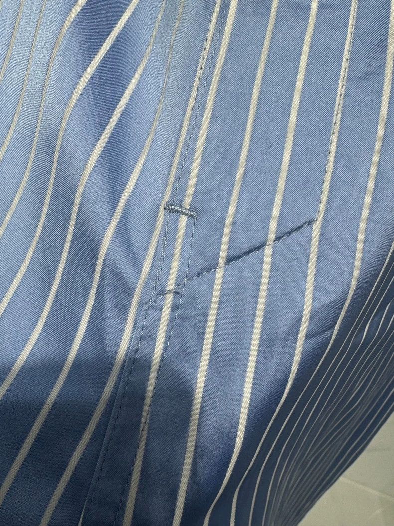 Balenciaga Balenciaga Blue White Stripe Logo Pants Size US 38 / EU 54 - 6 Thumbnail
