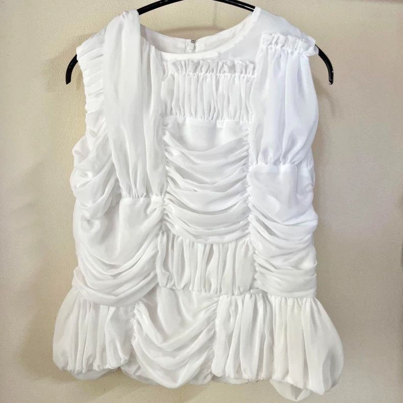 Comme des Garcons COMME des GARCONS White Ruched Top Size US S / EU 44-46 / 1 - 2 Thumbnail
