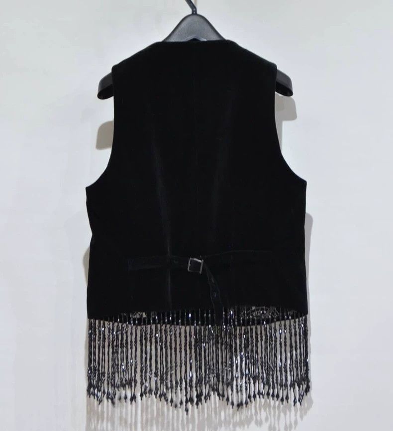 Number (N)ine NUMBER(N)INE Beaded Fringe Velvet Vest Size US S / EU 44-46 / 1 - 2 Thumbnail
