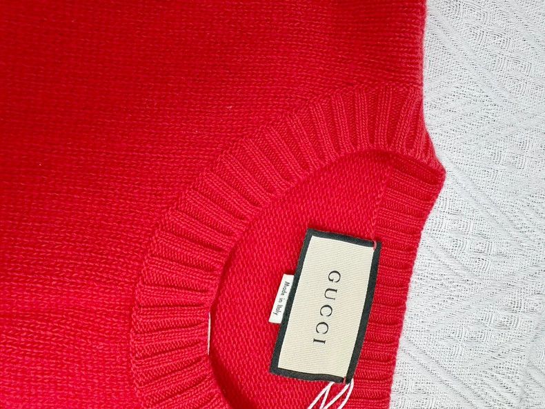 Gucci Gucci Red "LOVED" Knit Long-Sleeve Sweater Size US M / EU 48-50 / 2 - 3 Thumbnail