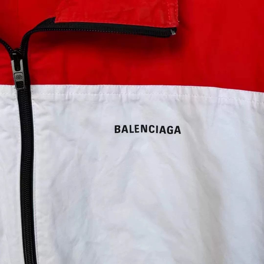 Balenciaga Balenciaga White Red Panel Logo Jacket Size US L / EU 52-54 / 3 - 3 Thumbnail