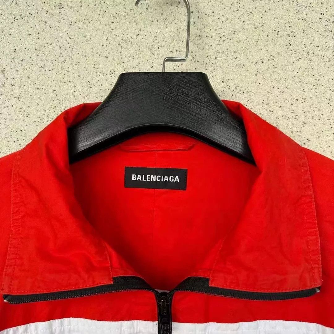 Balenciaga Balenciaga White Red Panel Logo Jacket Size US L / EU 52-54 / 3 - 2 Thumbnail