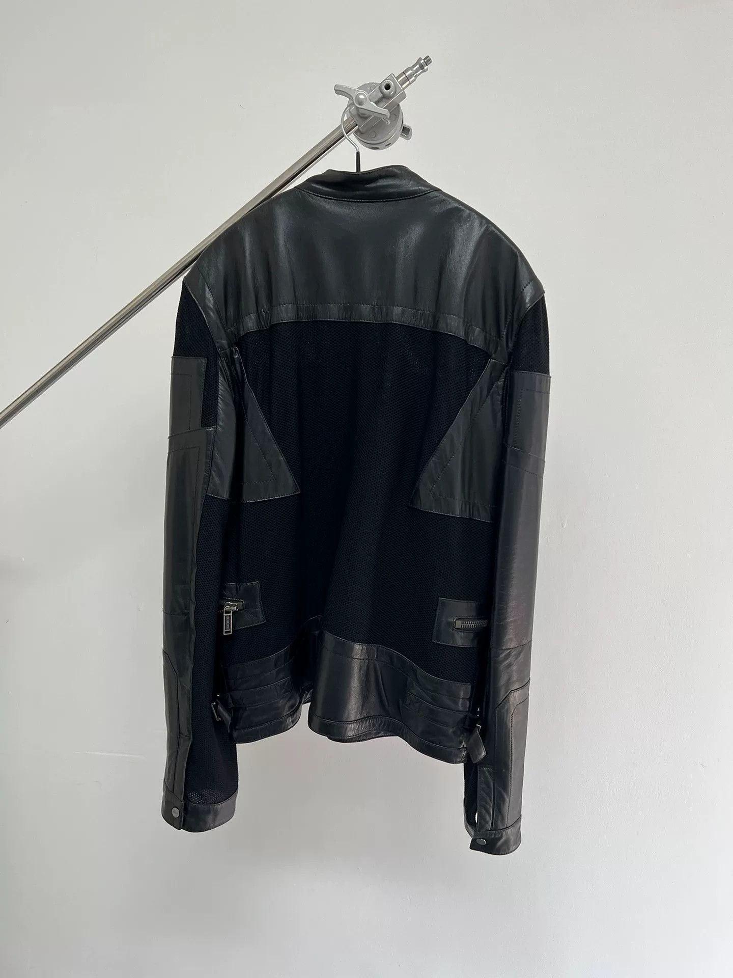 Dirk Bikkembergs Dirk Bikkembergs Leather Mesh Zip Jacket Size US L / EU 52-54 / 3 - 6 Thumbnail