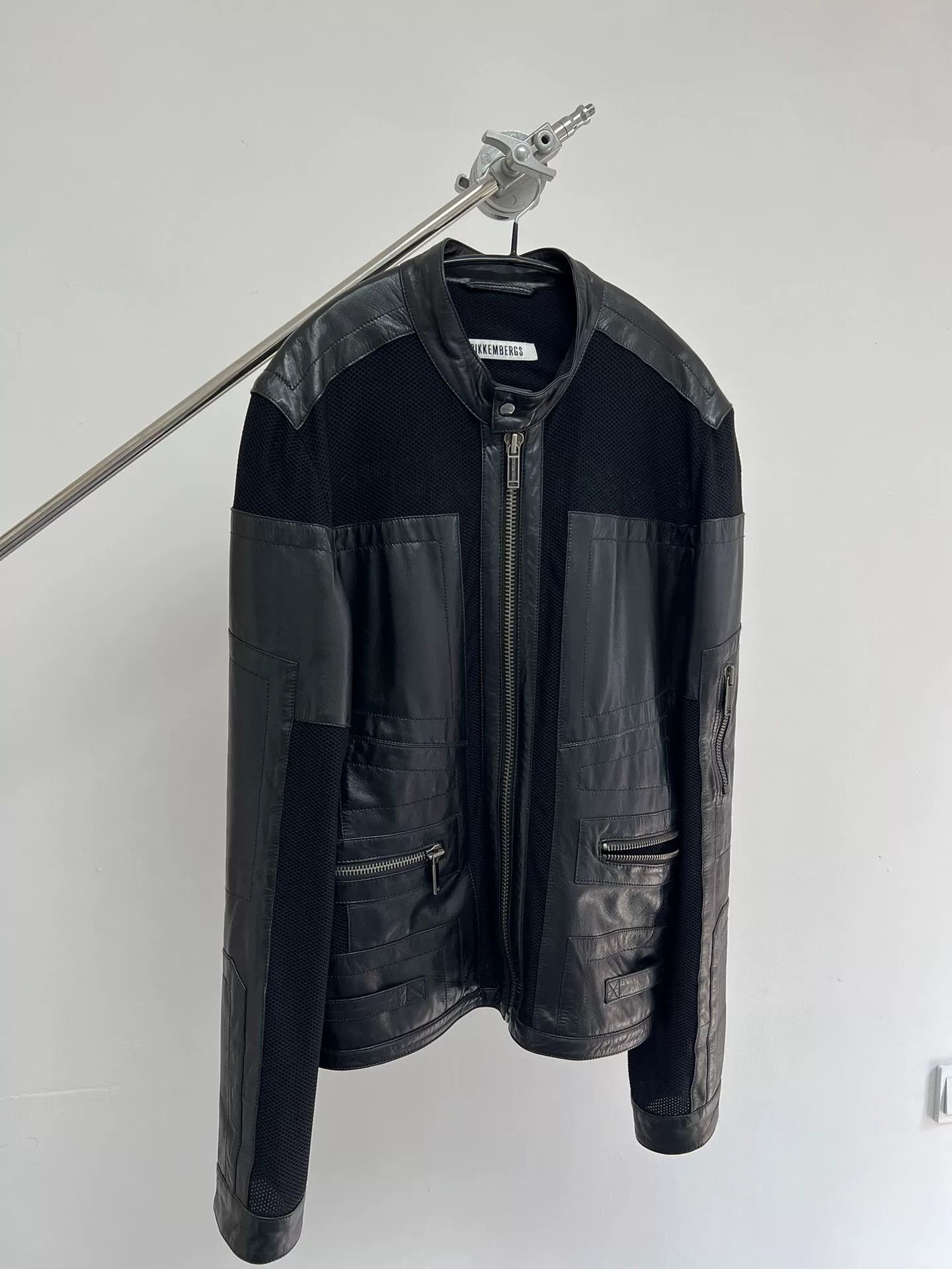 Dirk Bikkembergs Dirk Bikkembergs Leather Mesh Zip Jacket Size US L / EU 52-54 / 3 - 2 Thumbnail