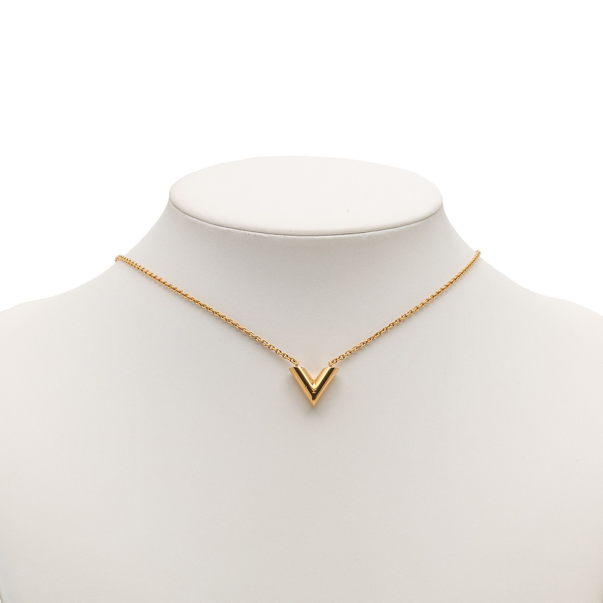 Louis Vuitton Louis Vuitton Gold Plated Essential V Necklace Size ONE SIZE - 6 Thumbnail