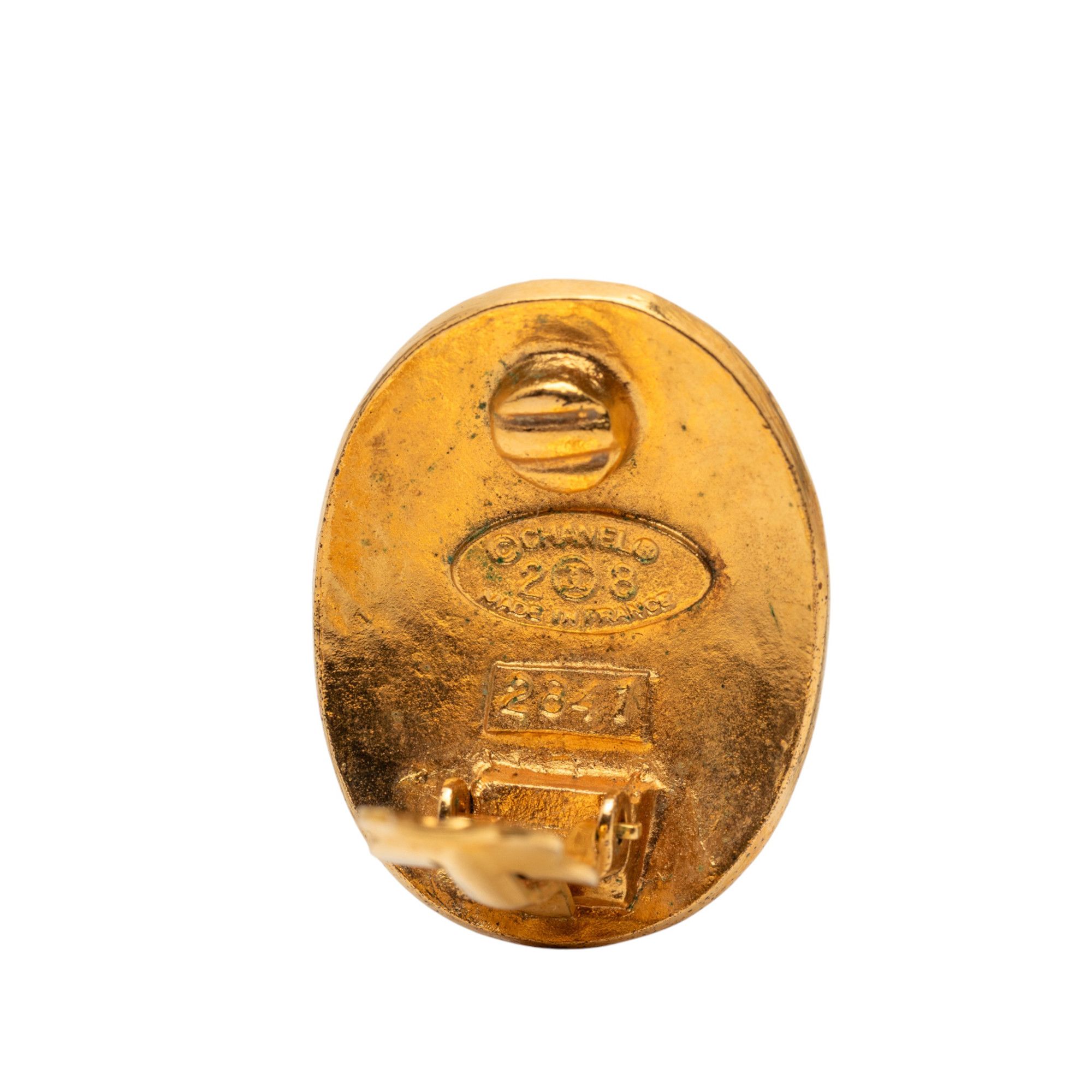 Chanel Chanel Gold Plated CC Oval Clip on Earrings Size ONE SIZE - 3 Thumbnail