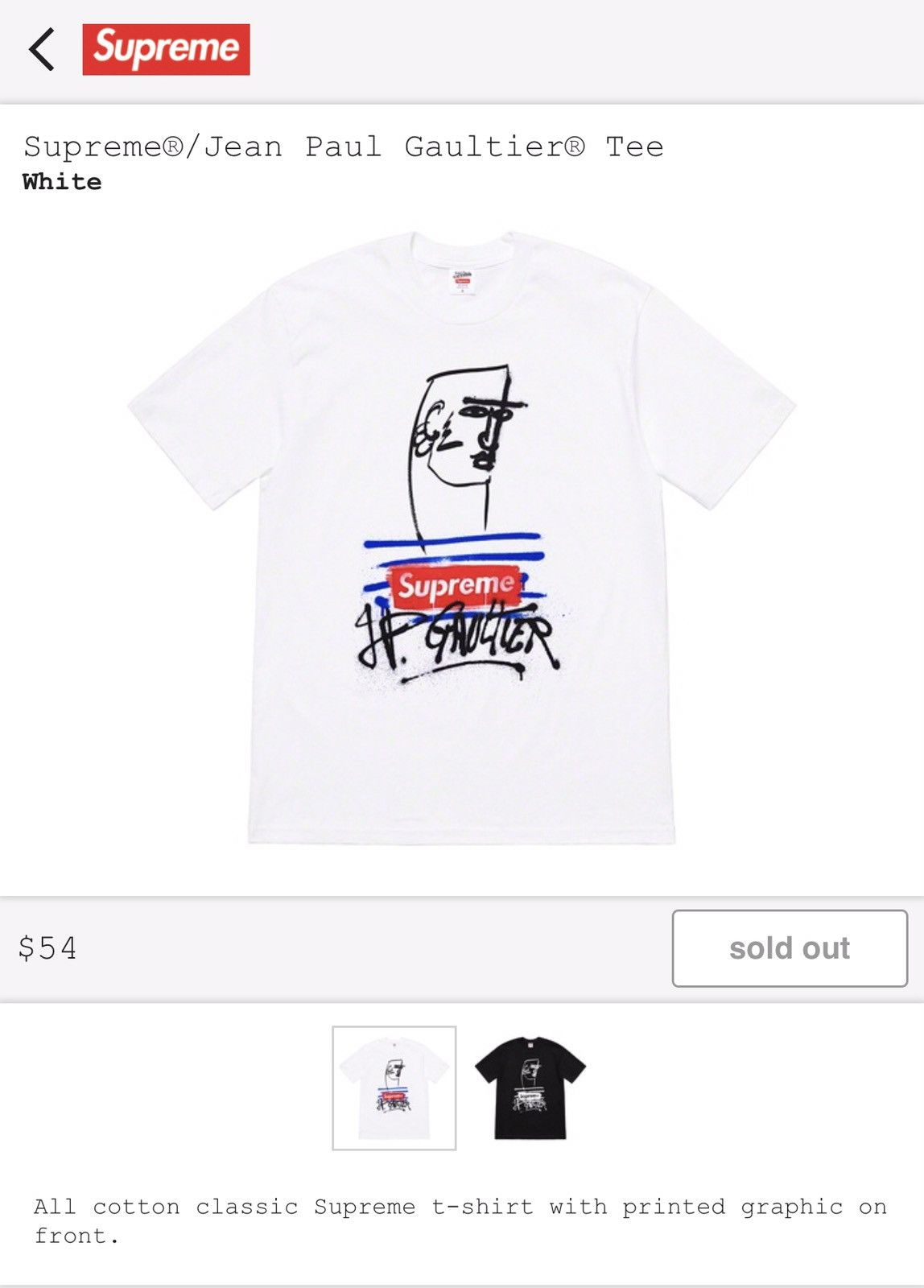 Jean paul gaultier store supreme tee