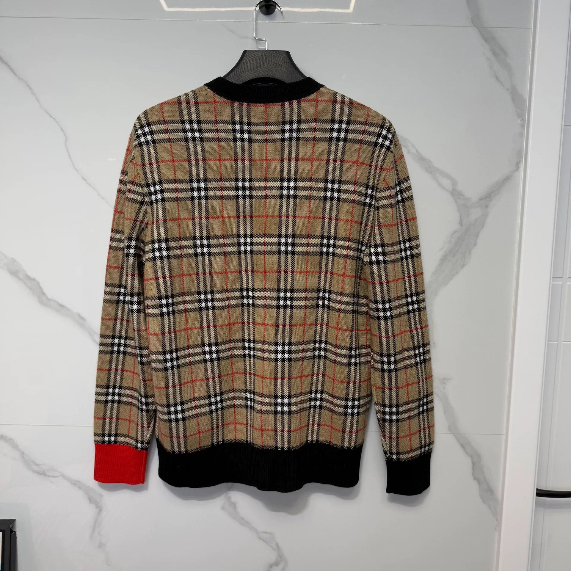 Burberry Burberry Logo Plaid Wool Sweater Size US M / EU 48-50 / 2 - 2 Thumbnail