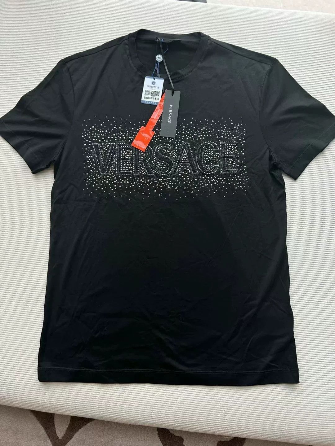 Versace Versace Black Crystal Logo Short Sleeve T-Shirt Size US S / EU 44-46 / 1 - 5 Thumbnail