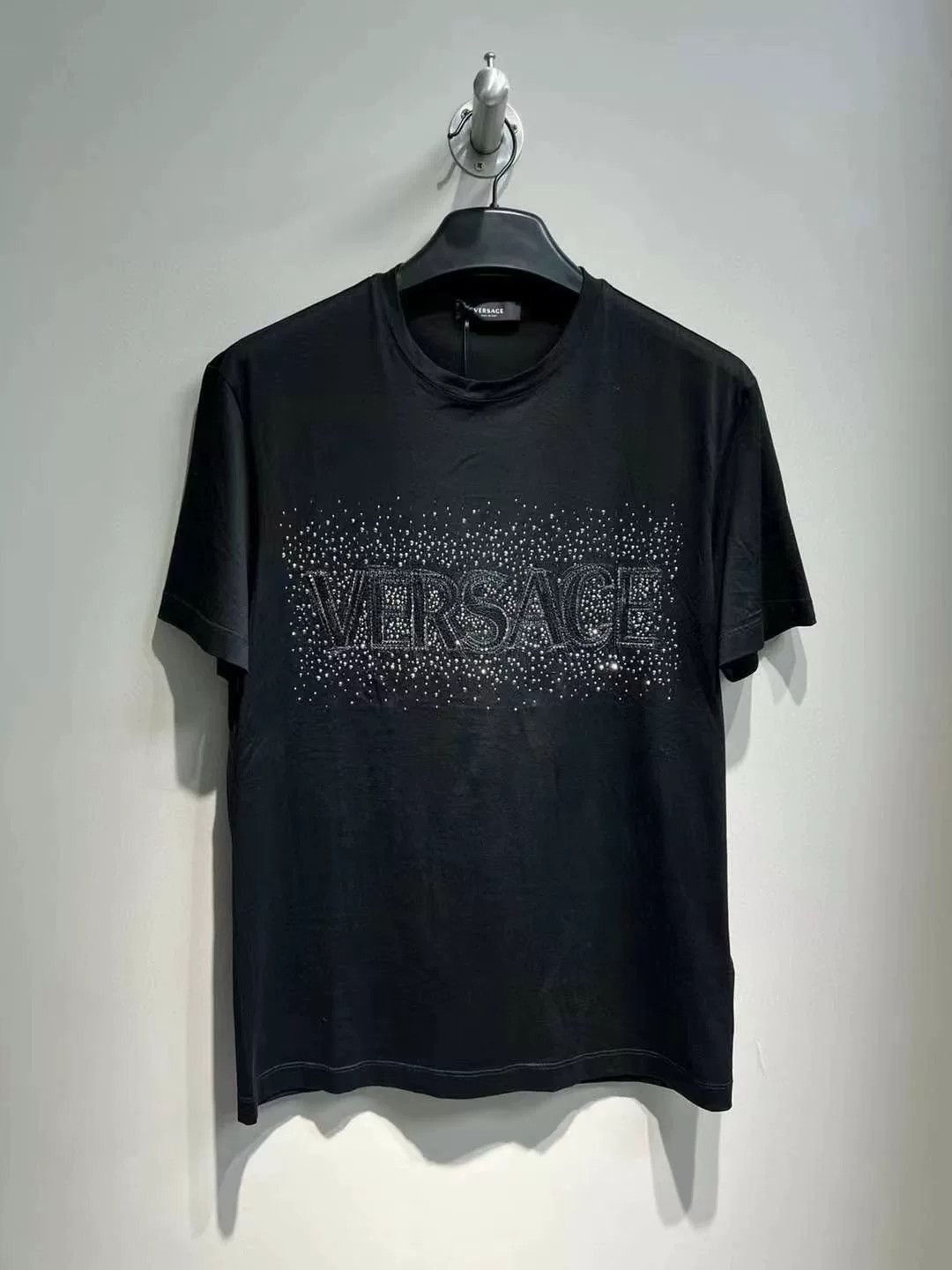 Versace Versace Black Crystal Logo Short Sleeve T-Shirt Size US S / EU 44-46 / 1 - 2 Thumbnail