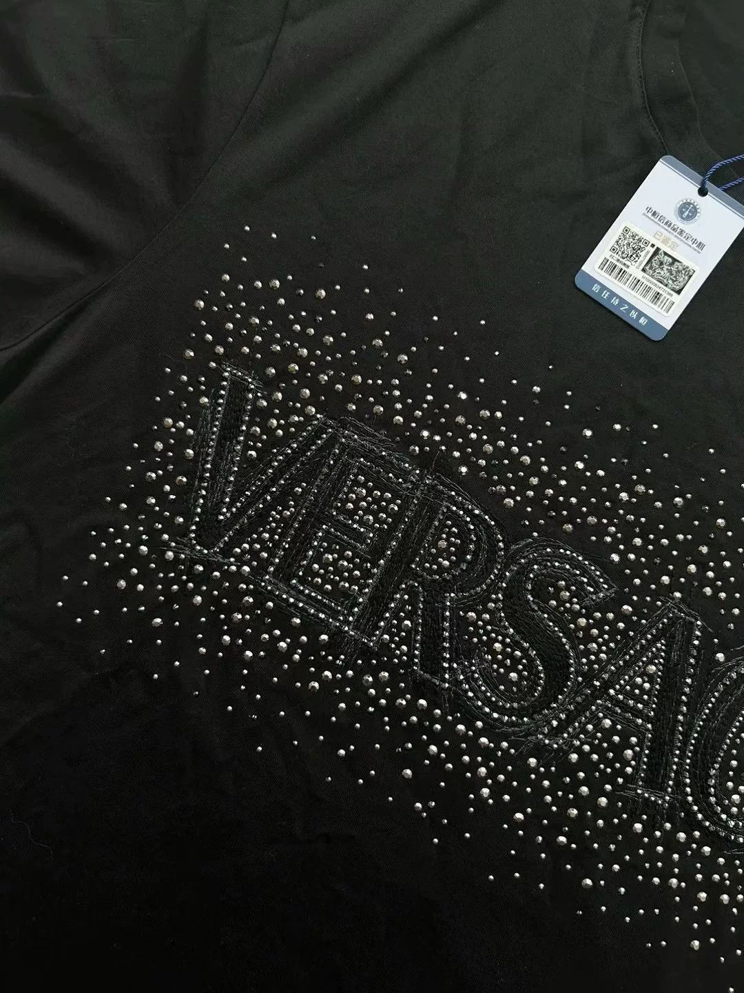 Versace Versace Black Crystal Logo Short Sleeve T-shirt Size US S / EU 44-46 / 1 - 7 Thumbnail