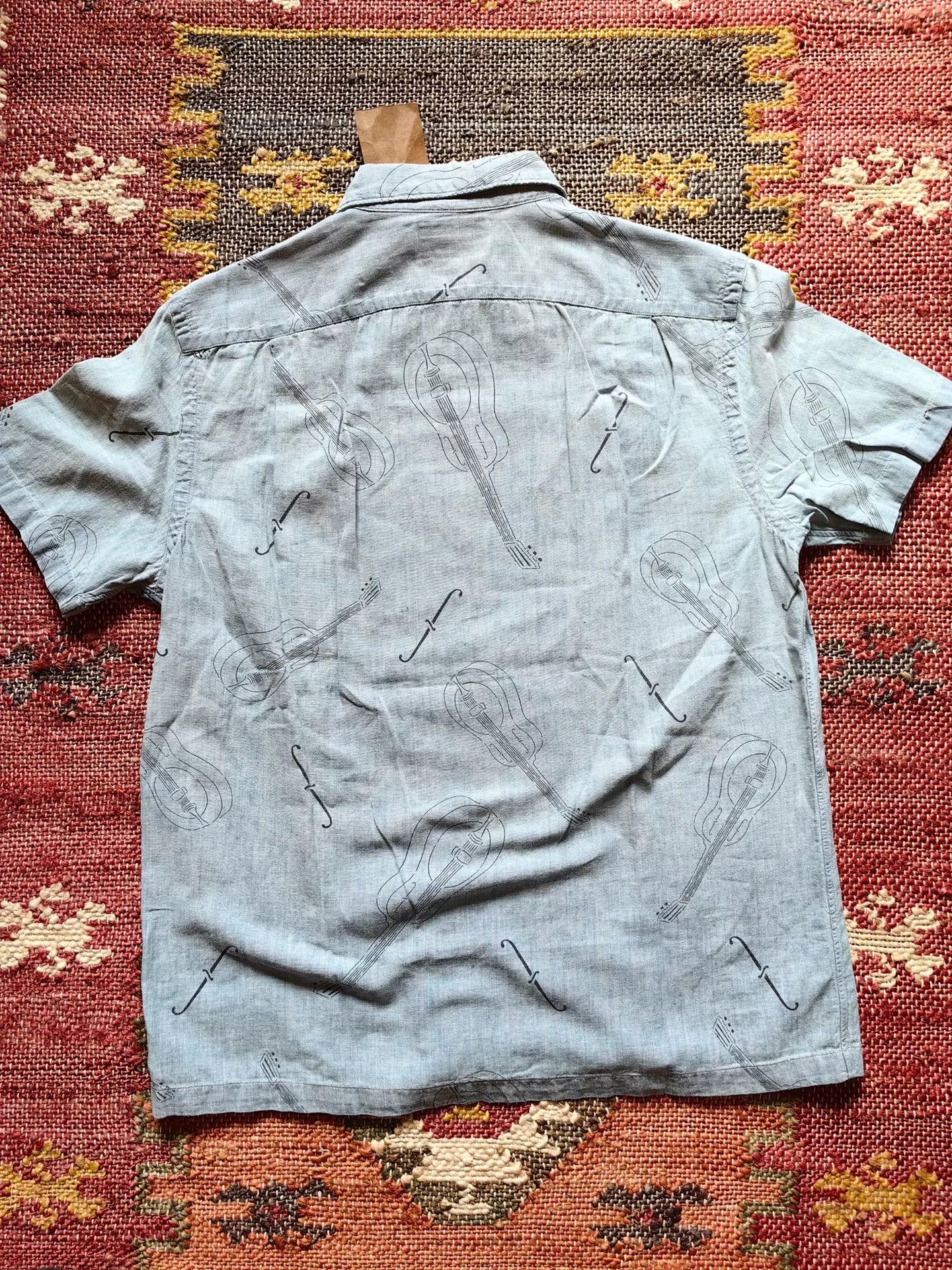 RRL Ralph Lauren RRL Guitar Print Chambray Shirt Size US M / EU 48-50 / 2 - 2 Thumbnail