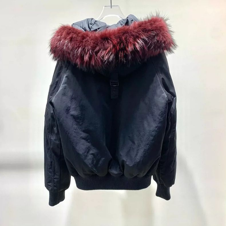 Kenzo Faux Fur Collar Short Parka Coat