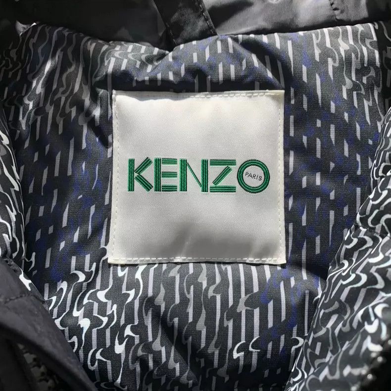 Kenzo Faux Fur Collar Short Parka Coat