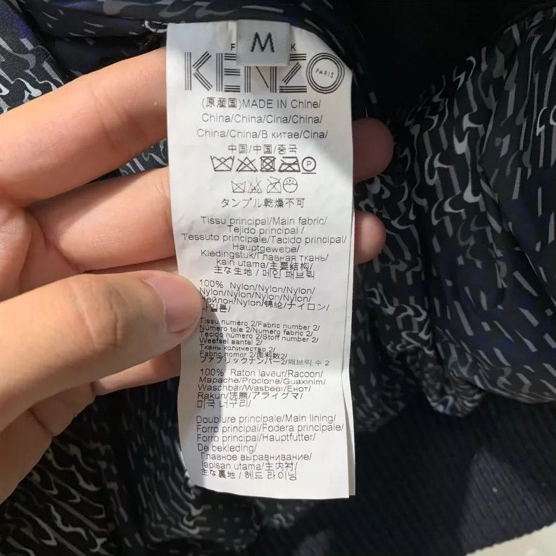 Kenzo Faux Fur Collar Short Parka Coat