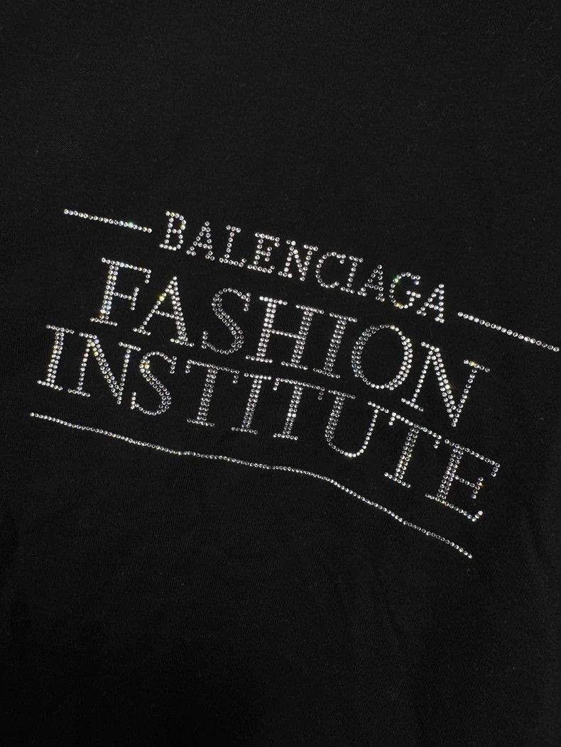 Balenciaga Balenciaga Crystal Logo Short Sleeve Tee Size US L / EU 52-54 / 3 - 3 Thumbnail
