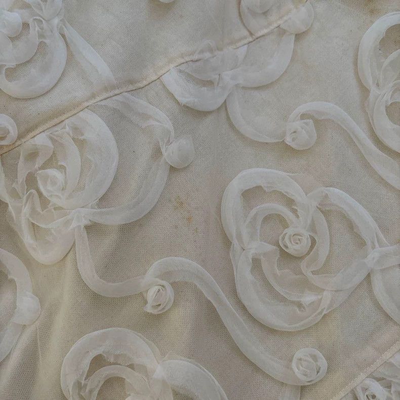 Comme des Garcons COMME des GARCONS Beige Vintage Lace Skirt Size US 34 / EU 50 - 6 Thumbnail
