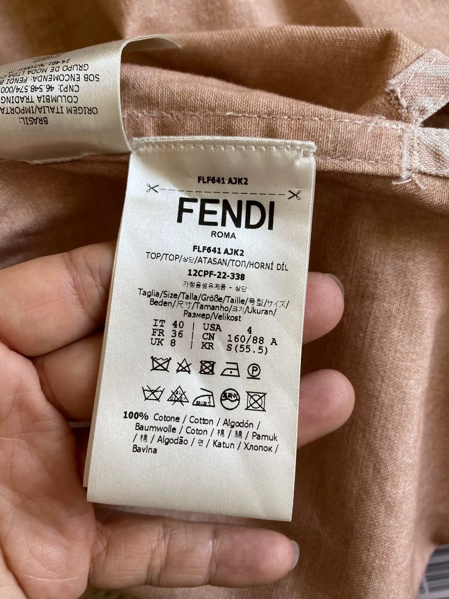 Fendi Fendi Logo Print Denim Short Sleeve Shirt Size US XXL / EU 58 / 5 - 6 Thumbnail