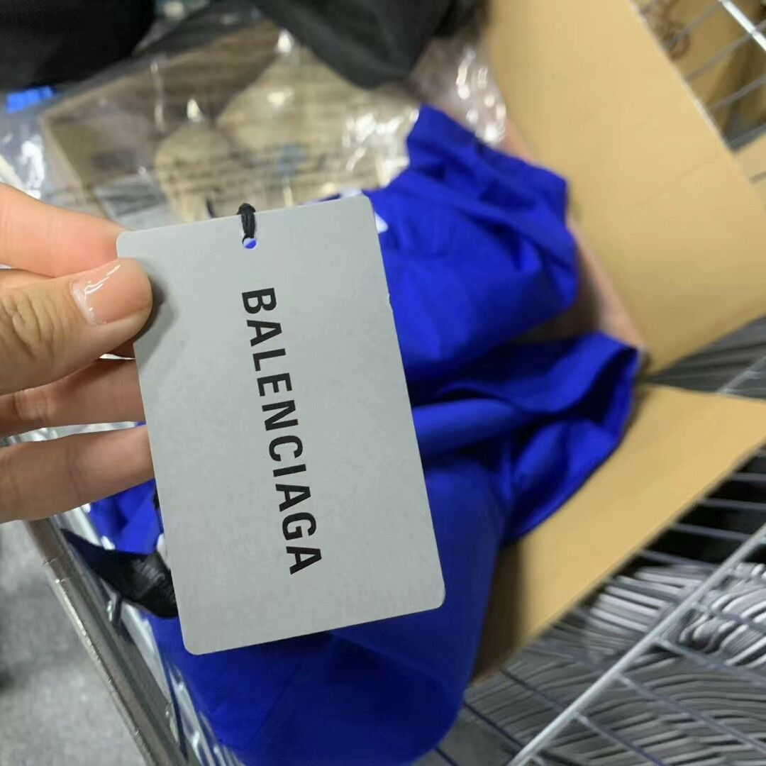 Balenciaga Balenciaga Blue Logo Print Short Sleeve Shirt Size US XS / EU 42 / 0 - 5 Thumbnail