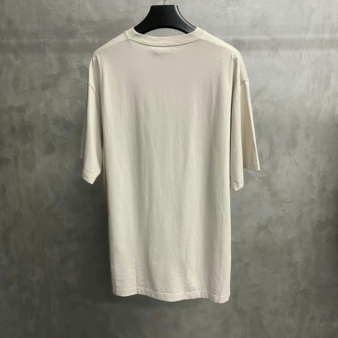 Balenciaga Balenciaga Beige Logo Embroidered Tee Size US XXS / EU 40 - 2 Thumbnail