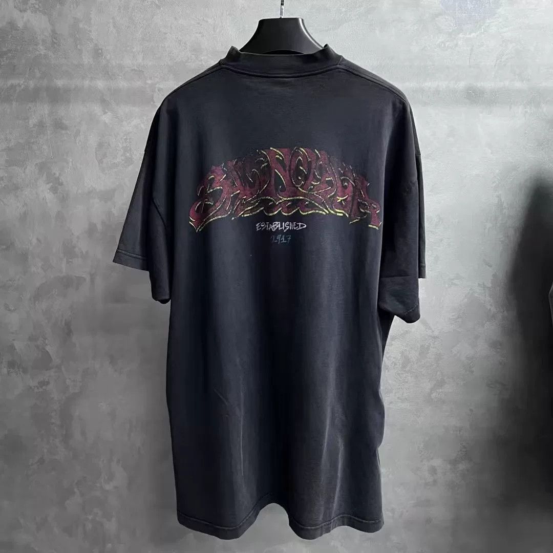 Balenciaga Balenciaga Black Graphic Print T-shirt Size US XS / EU 42 / 0 - 2 Thumbnail