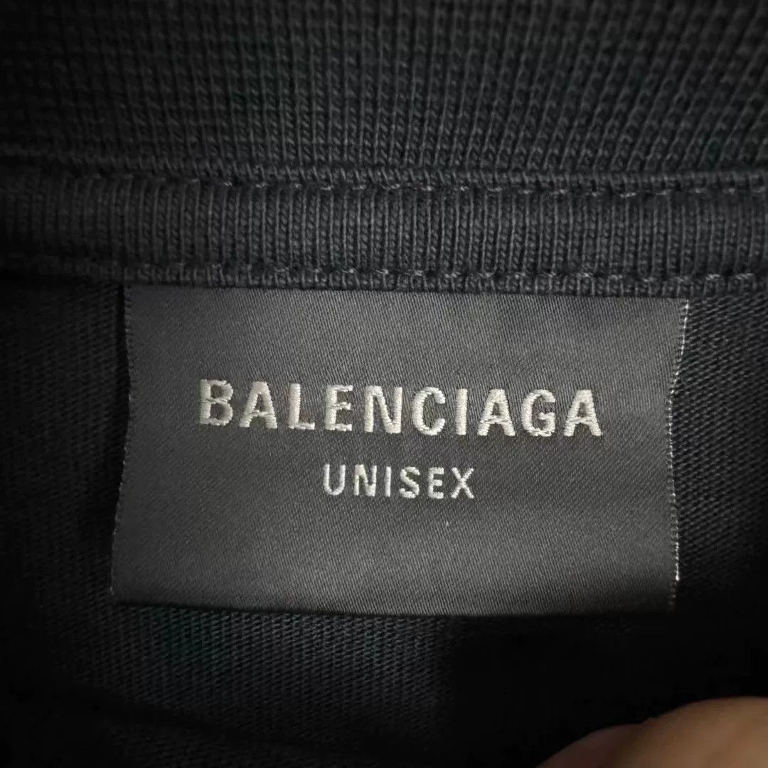 Balenciaga Balenciaga Black Distressed Hem Short-Sleeve T-Shirt Size US M / EU 48-50 / 2 - 5 Thumbnail