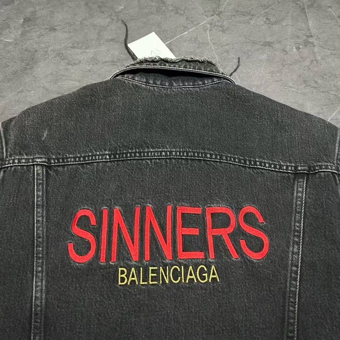 Balenciaga Balenciaga Sinners Denim Jacket Size US M / EU 48-50 / 2 - 7 Thumbnail