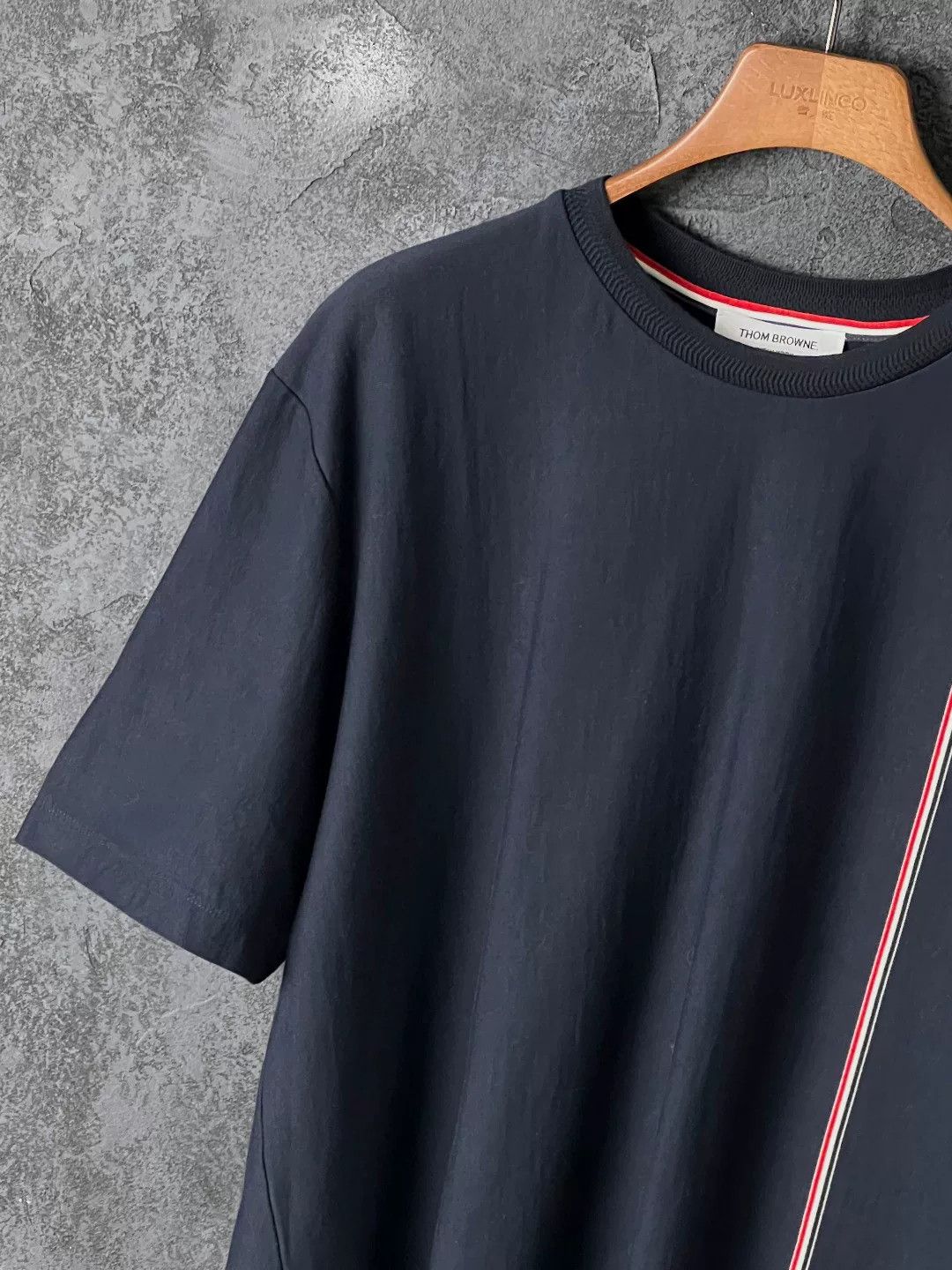 Thom Browne THOM BROWNE Navy Stripe Cotton Tee Size US M / EU 48-50 / 2 - 5 Thumbnail