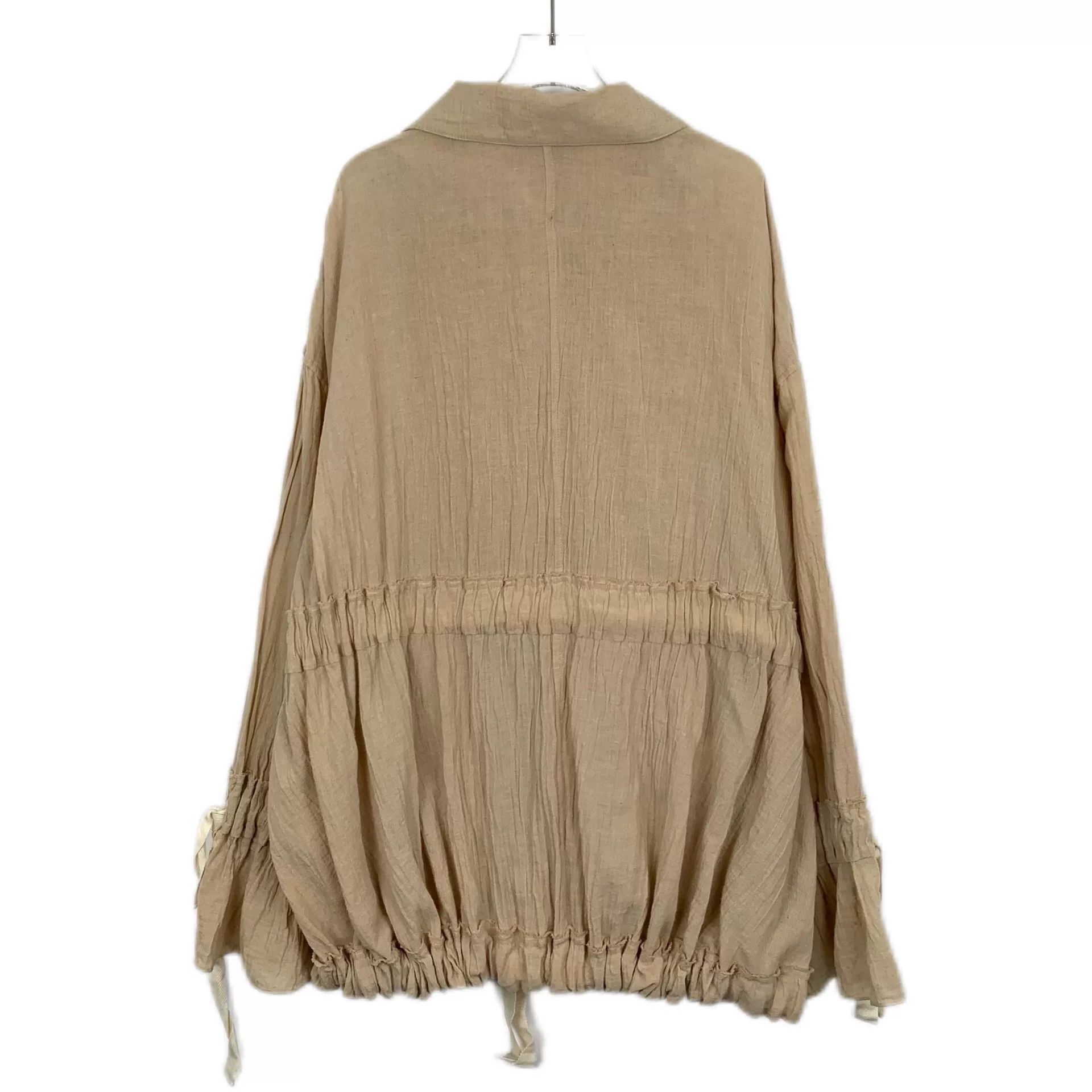 Loewe Loewe Brown Pleated Cotton Long Sleeve Cardigan Size US XXS / EU 40 - 2 Thumbnail