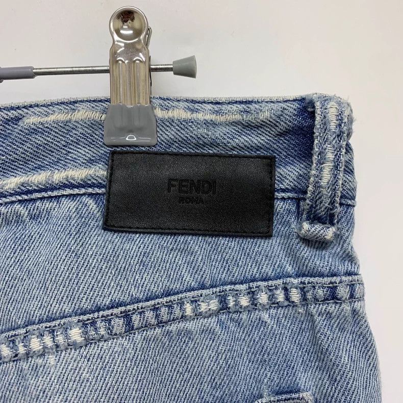 Fendi Fendi Distressed Monogram Denim Jeans Size US 34 / EU 50 - 5 Thumbnail