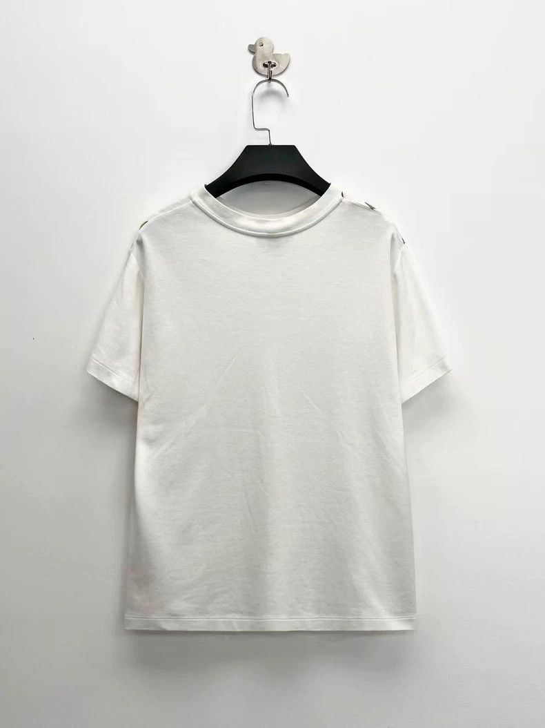 Louis Vuitton Louis Vuitton White Silk Blend Logo Tee Size US M / EU 48-50 / 2 - 2 Thumbnail