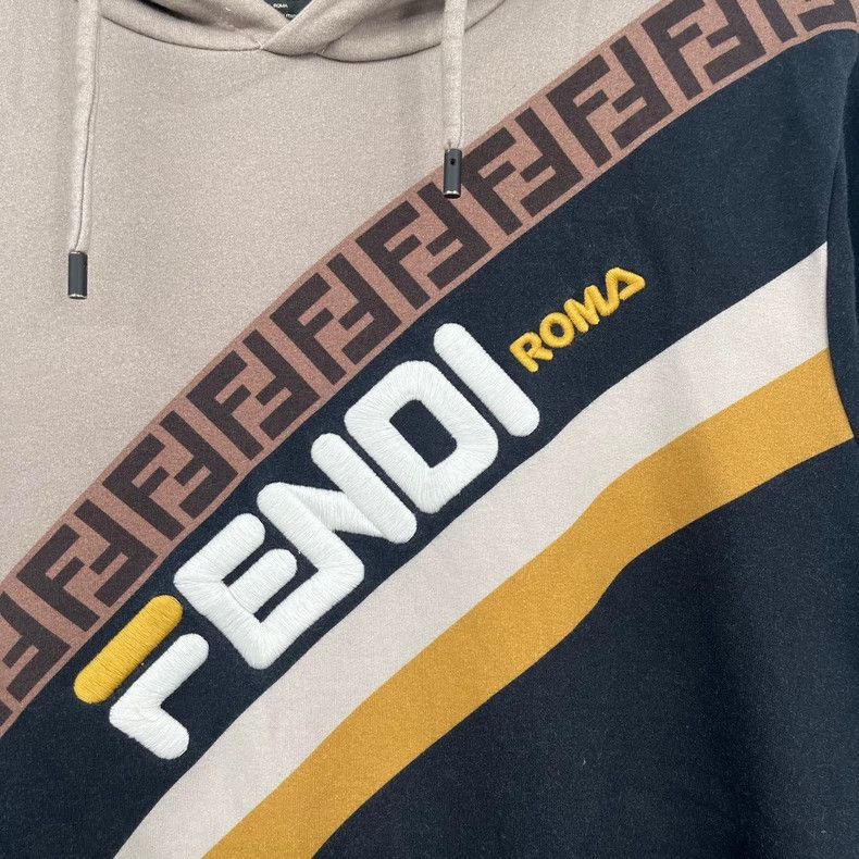 Fendi Fendi x Fila Striped Embroidered Hoodie Size US M / EU 48-50 / 2 - 3 Thumbnail