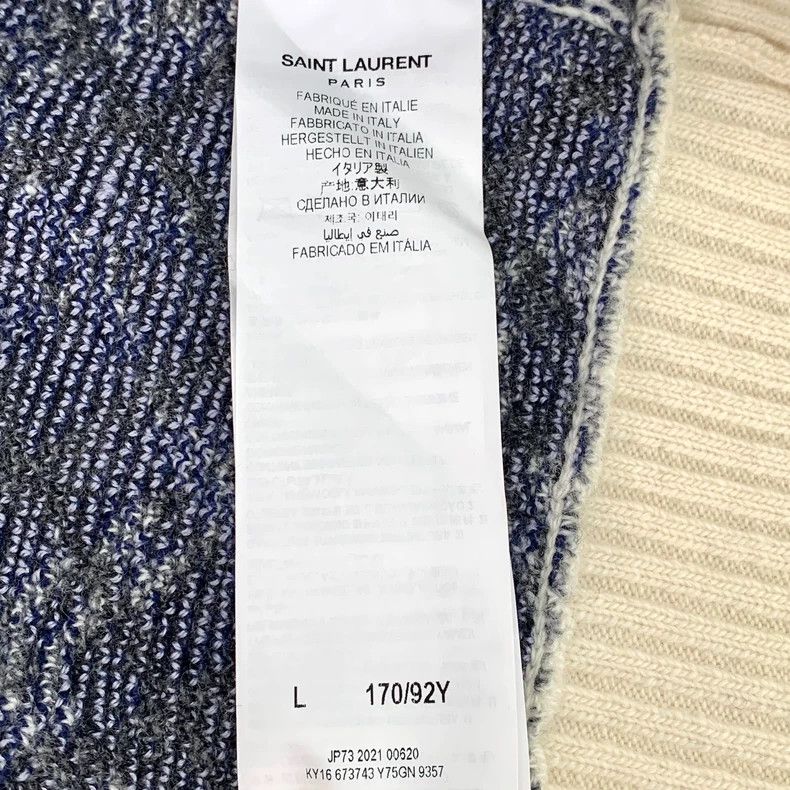 Saint Laurent Paris Saint Laurent Colorblock Plaid Wool Cardigan Size US L / EU 52-54 / 3 - 6 Thumbnail