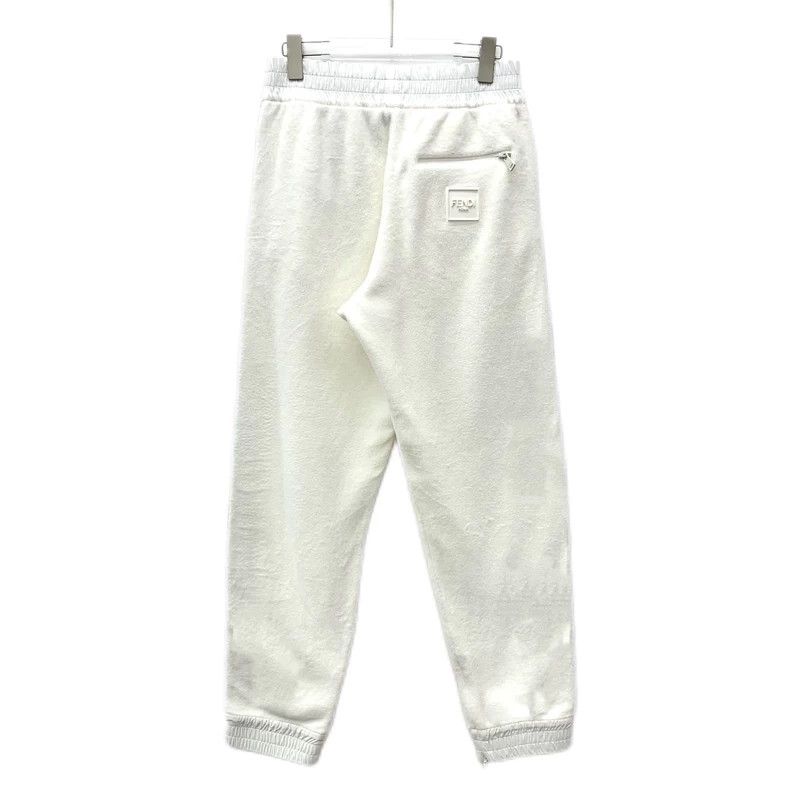 Fendi Fendi White Side Logo Cotton Sweatpants Size US 36 / EU 52 - 2 Thumbnail