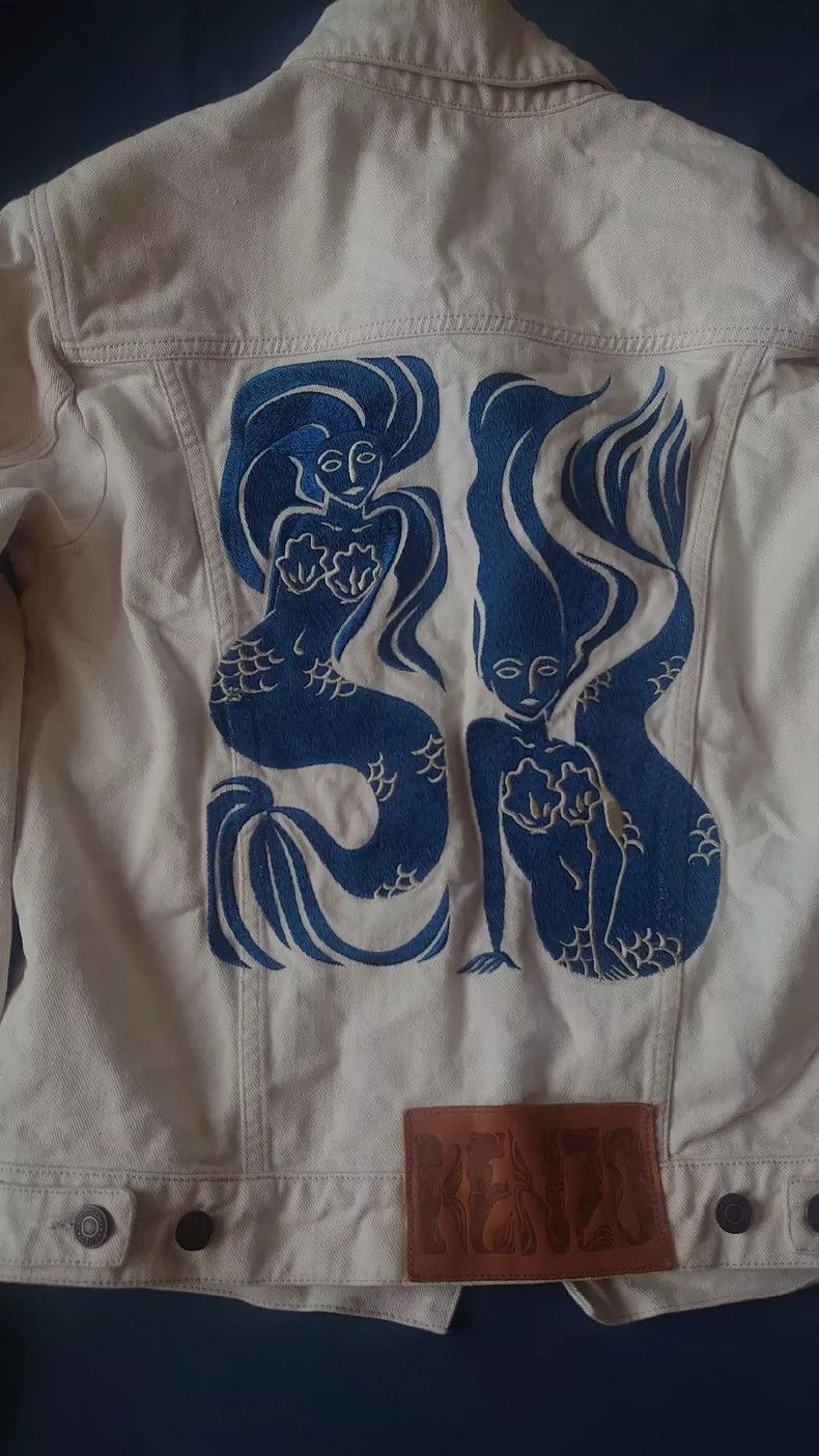 Kenzo Kenzo Denim Jacket with Mermaid Print Size US S / EU 44-46 / 1 - 4 Thumbnail