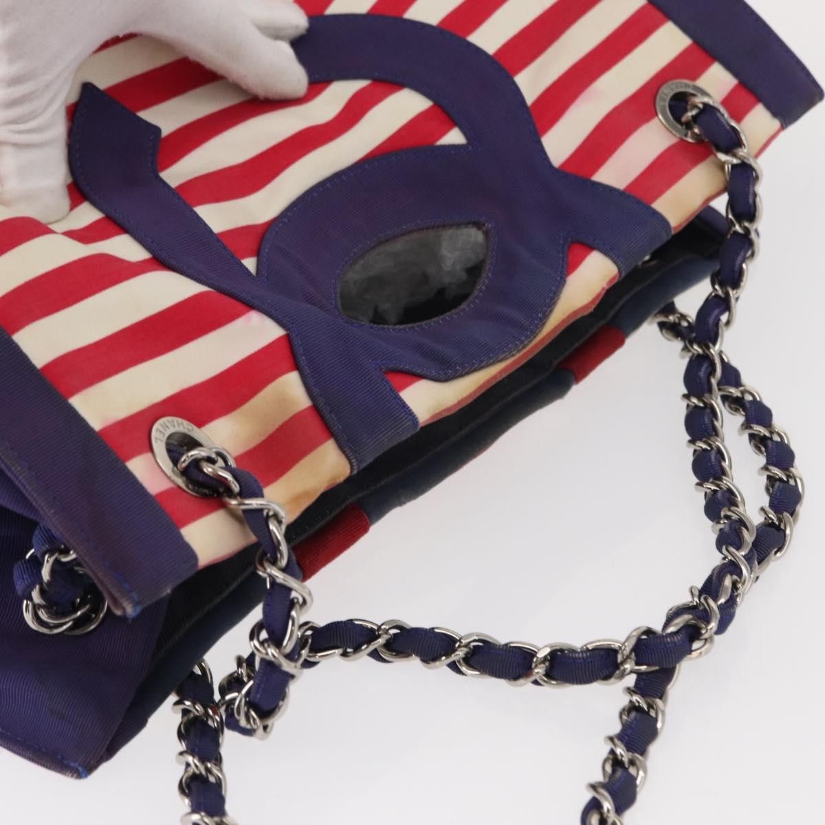 Chanel Chanel Mariniere Chain Tote Striped Canvas Size ONE SIZE - 17 Thumbnail